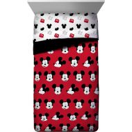 Jay Franco Disney Mickey Mouse Cute Faces Full Comforter - Super Soft Kids Reversible Bedding - Fade Resistant Polyester Microfiber Fill (Official Disney Product)