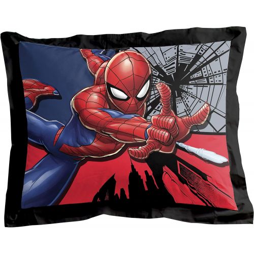  Jay Franco Marvel Spiderman Webbed Wonder Twin Comforter & Sham Set - Super Soft Kids Bedding - Fade Resistant Polyester Microfiber Fill (Official Marvel Product)