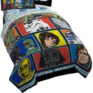 Jay Franco Star Wars Classic Grid Twin Comforter - Super Soft Kids Reversible Bedding - Fade Resistant Polyester Microfiber Fill (Official Star Wars Product)