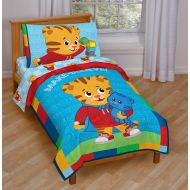 Jay Franco Daniel Tigers Neighborhood 4 Piece Toddler Bed Set  Super Soft Microfiber Bed Set Includes Toddler Size Comforter & Sheet Set  (Official Daniel Tigers Neighborhood Pro