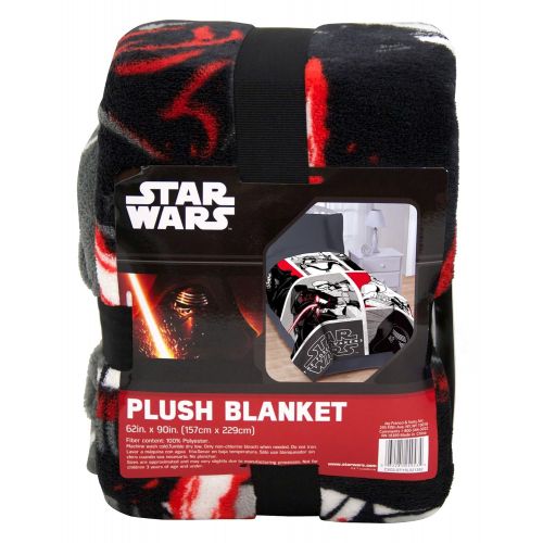  Jay Franco Star Wars Plush 62 x 90 Twin Blanket, White, 6 Piece