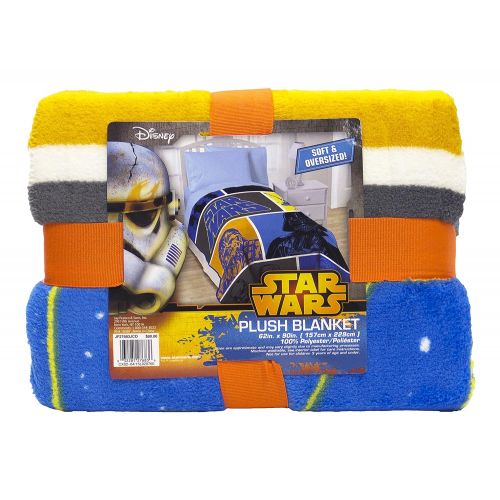  Jay Franco Star Wars Plush 62 x 90 Twin Blanket, White, 6 Piece