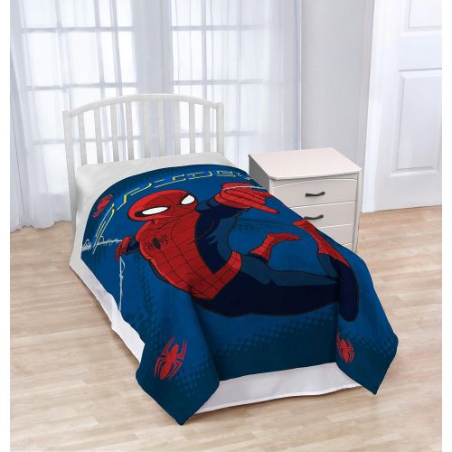  Jay Franco Marvel Spiderman Graphic Plush Fleece 62 x 90 Twin Blanket