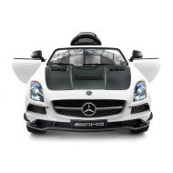 Jay Goodys 2018 Mercedes SLS AMG 12V Battery Powered Motorized Ride on Toy Car with Built in LCD TV, LED Lights, Leather Seat