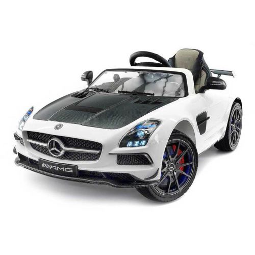  Jay Goodys 2018 Mercedes SLS AMG 12V Battery Powered Motorized Ride on Toy Car with Built in LCD TV, LED Lights, Leather Seat