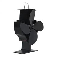 Jazar Stove Fan, Heat Powered Fireplace Fan Quiet Operation Aluminum for Home for Wood Log Burning Stove for Living Room