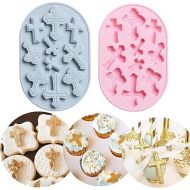 2 PCS JeVenis Baptism Cake Decorations Large Size Cross Cupcake Mold Cross Mold Baptism Cakepop Mold for Baptism Party Supplies Baby Shower Wedding Party