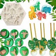 JeVenis Set of 5 Jungle Safari Animal Cake Mold Jungle Safari Animal Cupcake Decoration Jungle Animals Cookie Cutters Jungle Safari Animal Cake Decoration for Jungle Safari Animal Party Baby Shower