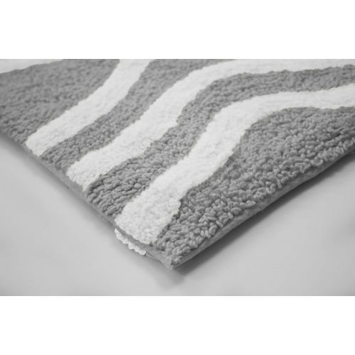  Jean Pierre New York Jean Pierre Reversible Cotton Giri 2-Piece Bath Rug Set in Gray