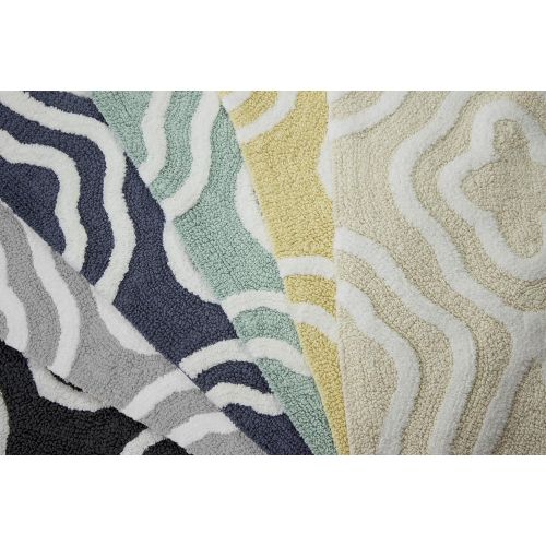  Jean Pierre New York Jean Pierre Reversible Cotton Giri 2-Piece Bath Rug Set in Gray