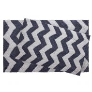 Jean Pierre New York Jean Pierre Reversible Cotton ZigZag 2-Piece Bath Rug Set, Denim Blue