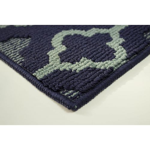  Jean Pierre New York Jean Pierre All Loop Yapi 28 x 48 in. Decorative Textured Accent Rug, Navy/Mineral Blue