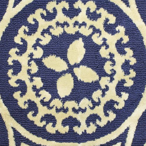  Jean Pierre New York Jean Pierre Mimosa 28 X 48 Textured Decorative Accent Rug, Navy/Berber