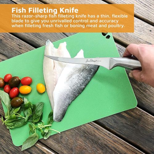  Fillet Knife - 8 Thin and Flexible Filet Knife for Fish. Filleting Knife, Meat Knife made of Stainless Steel Constructed by Jean Patrique