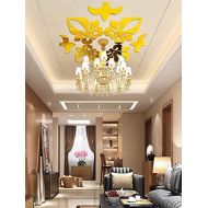Jeash Creative Abstract Acrylic Mirror Stickers Decorative Wall Stickers Bathroom Bedroom Living Room Ceiling Decorative Stickers TV Background Home Decoration (Gold, 300300mm)