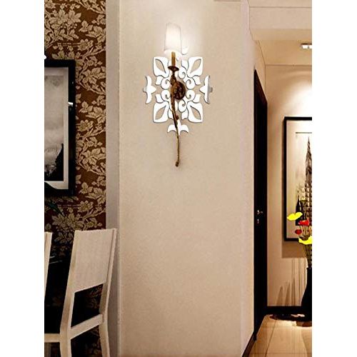  Jeash Creative Abstract Acrylic Mirror Stickers Decorative Wall Stickers Bathroom Bedroom Living Room Ceiling Decorative Stickers TV Background Home Decoration (Gold, 300300mm)