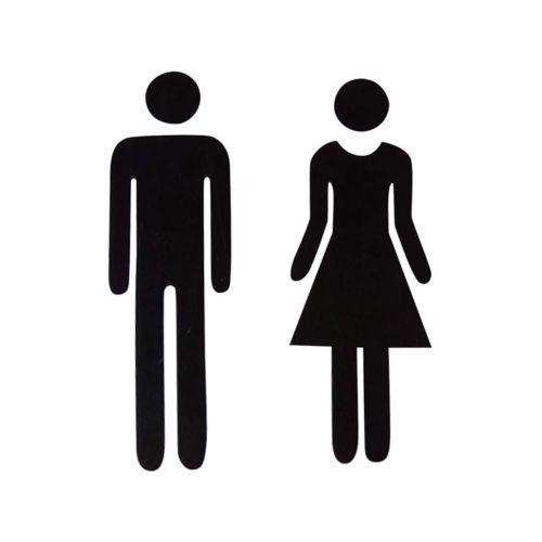  Jeash Mirror Sticker, Removable Funny Man Woman Washroom Toilet Public Bathroom WC Sticker Family DIY Door Accessories Entrance Sign Bathroom Personality Background Home Decoration