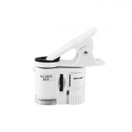 [아마존베스트]Jectse Mini Mobile Phone Microscope, 60X Zoom LED Clip Loupe Microscope with UV Currency Detector,Jewelry & Antique Evaluating, Crafting and Repairing Magnifier,for Universal Mobile Phone