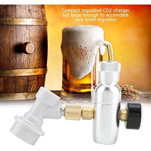  [아마존베스트]Jectse CO2 Charger Regulator Aluminium 0-60PSI 0-150PSI 16g Regulated CO2 Charger Home Beer Kegerator with Gas Separating for Beer Brewers