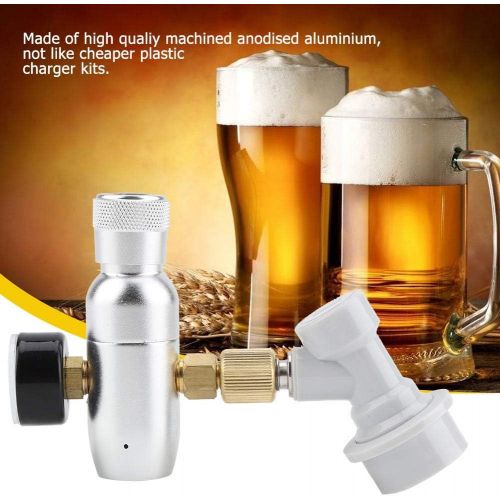  [아마존베스트]Jectse CO2 Charger Regulator Aluminium 0-60PSI 0-150PSI 16g Regulated CO2 Charger Home Beer Kegerator with Gas Separating for Beer Brewers