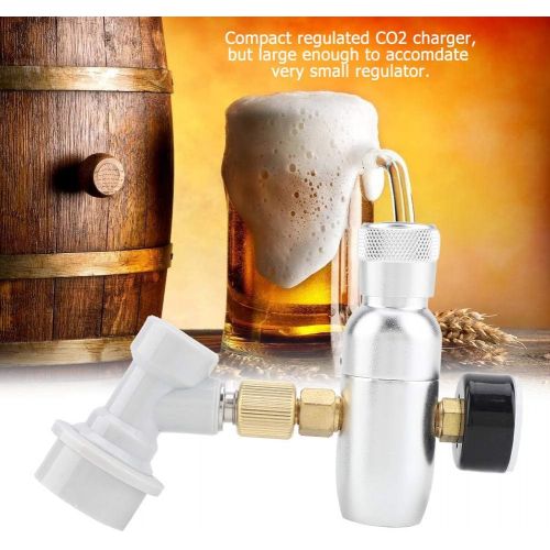  [아마존베스트]Jectse CO2 Charger Regulator Aluminium 0-60PSI 0-150PSI 16g Regulated CO2 Charger Home Beer Kegerator with Gas Separating for Beer Brewers