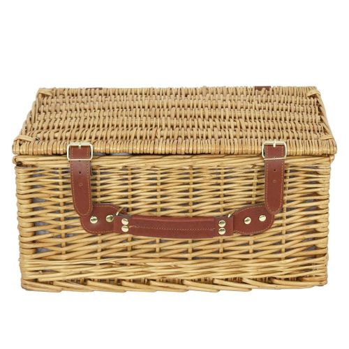  JedaJeda Wicker Picnic Basket For 2 Person Hamper Set W/Cutlery, Plates, Blanket, Glasses