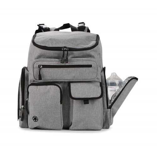  Jeep Adventurers Diaper Backpack Crosshatch, Heather Grey