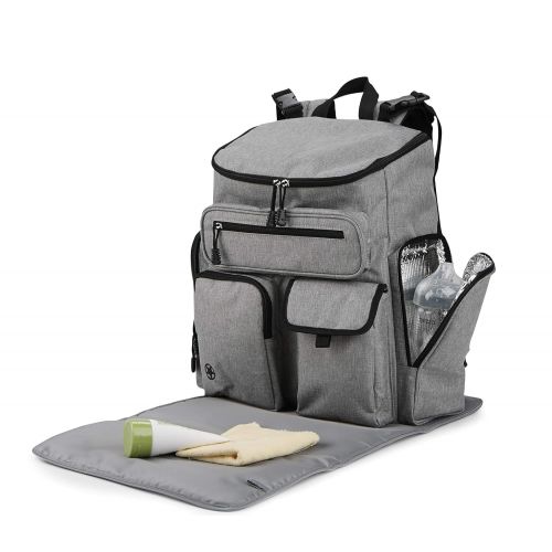  Jeep Adventurers Diaper Backpack Crosshatch, Heather Grey