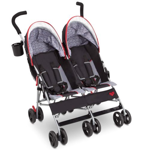  [아마존베스트]Jeep Delta Children LX Plus Side x Side Double Stroller, Red Triangle