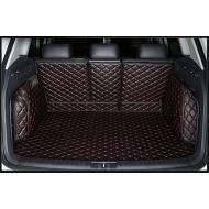 WillMaxMat Custom Fit Pet Trunk Cargo Liner Floor Mat for 2011-2019 Jeep Grand Cherokee NO Subwoofer on The Right Side -Black w/Red Stitching