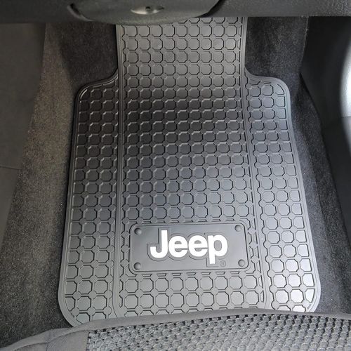  Jeep Logo Car Truck SUV Front & Rear Seat Rubber Floor Mats - 4PC