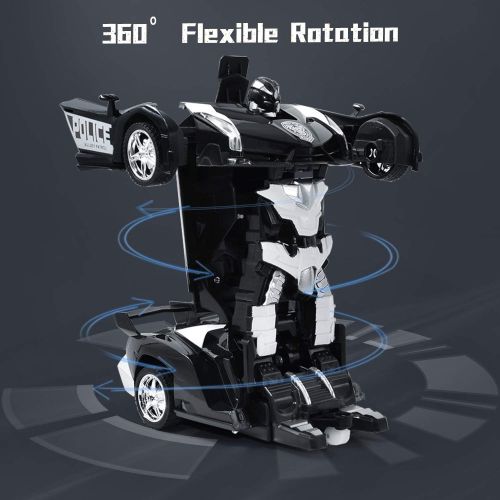  [아마존베스트]Jeestam RC Car Robot for Kids Transformation Car Toy, Remote Control Deformation Vehicle Model with One Button Transform 360°Rotating Drifting 1:18 Scale, Best Gift for Boys and Gi