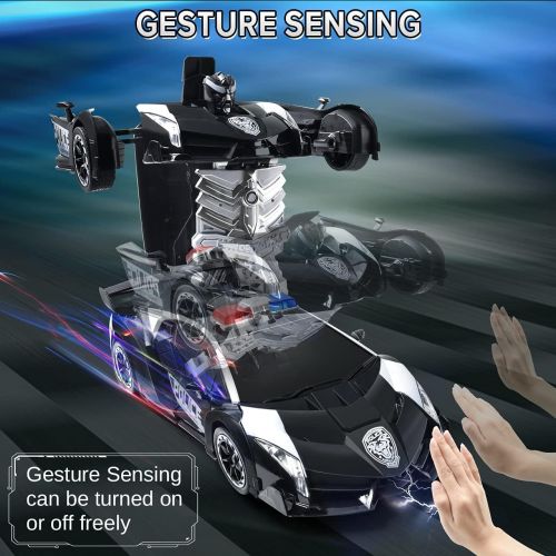  [아마존베스트]Jeestam RC Cars Robot for Kids Remote Control Transformrobot Car Toys with Gesture Sensing One-Button Deformation Auto Demo, 1:14 Scale 360° Rotation Light Music, Best Gift for Boy