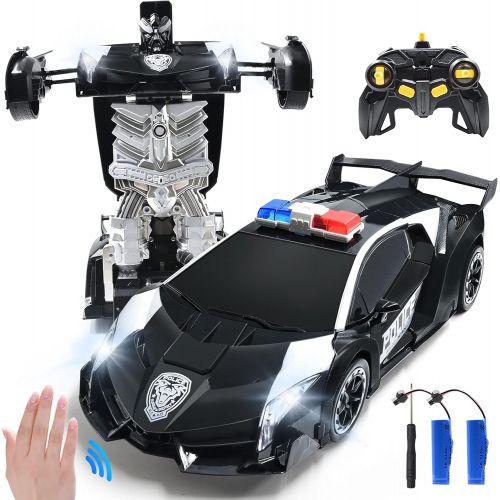  [아마존베스트]Jeestam RC Cars Robot for Kids Remote Control Transformrobot Car Toys with Gesture Sensing One-Button Deformation Auto Demo, 1:14 Scale 360° Rotation Light Music, Best Gift for Boy