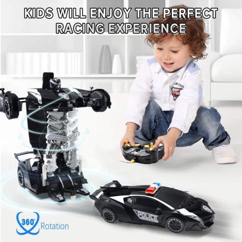  [아마존베스트]Jeestam RC Cars Robot for Kids Remote Control Transformrobot Car Toys with Gesture Sensing One-Button Deformation Auto Demo, 1:14 Scale 360° Rotation Light Music, Best Gift for Boy