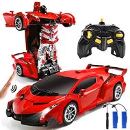 Jeestam RC Cars Robot for Kids Remote Control Transformrobot Car Toys with Gesture Sensing One-Button Deformation Auto Demo, 1:14 Scale 360° Rotation Light Music, Best Gift for Boy