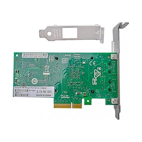  PCI-E PCI Express X4 10Gb Network Interface Card with Intel Chipset X550-T1 Ethernet Single RJ45 Port Server LAN Adapter NIC