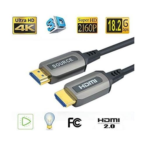  Jeirdus 100ft AOC HDMI Fiber Optic Cable Ultra HDR HDMI2.0b 18 Gbps,Support 4K60HZ ARC HDR10 HDCP2.2, Dolby Vision, Light Speed Slim and Flexible