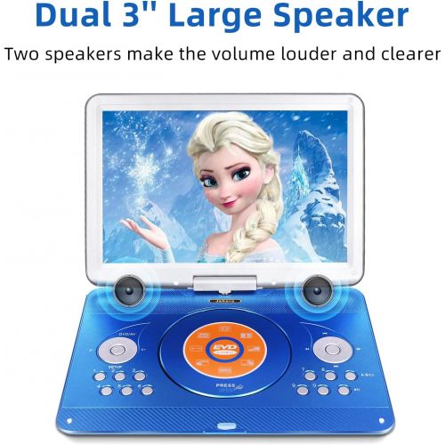  [아마존베스트]Jekero 16.9 Portable DVD Player with 14.1 Large Swivel Screen, Car DVD Player Portable with 5 Hrs Rechargeable Battery, Mobile DVD Player for Kids, Sync TV, Support USB SD Card with Car C