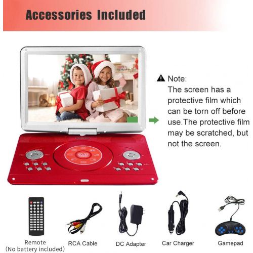  [아마존베스트]Jekero 16.9 Portable DVD Player with 14.1 Large Swivel Screen, Kids DVD Player Portable for Travel with 5 Hrs Rechargeable Battery, Portable Video Player Sync TV, Support USB SD Card with