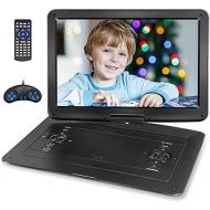 [아마존베스트]Jekero 17.9 Portable DVD Player with 15.6 HD Swivel Screen, PersonalDVDPlayer with 5 Hrs Rechargeable Battery, MobileDVDPlayer for Kids, Home, Sync to TV, Support USB/SD & Mu