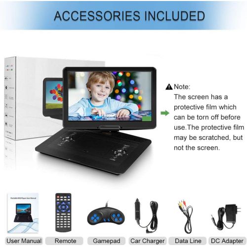  [아마존베스트]Jekero 17.9 Portable DVD Player with 15.6 HD Swivel Screen, PersonalDVDPlayer with 5 Hrs Rechargeable Battery, MobileDVDPlayer for Kids, Home, Sync to TV, Support USB/SD & Mu