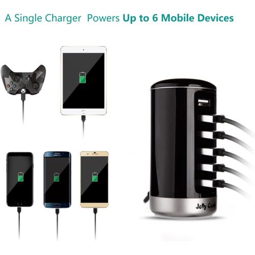  [아마존 핫딜]  [아마존핫딜]USB Charger, Jelly Comb Universal 6 Ports Desktop USB Charging Station with Smart Identification Technology for iPhone, iPad, Android and Virtually All Other USB Enabled Devices, B