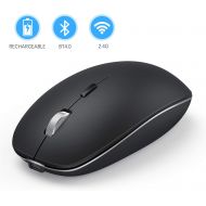 [아마존 핫딜] [아마존핫딜]Rechargeable Bluetooth Mouse, Jelly Comb Dual Mode 2.4GHz Wireless and Bluetooth Mouse Compatible for MacBook, Laptop, Windows