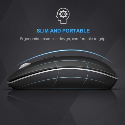  [아마존 핫딜] [아마존핫딜]Rechargeable Bluetooth Mouse, Jelly Comb Dual Mode 2.4GHz Wireless and Bluetooth Mouse Compatible for MacBook, Laptop, Windows