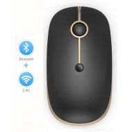 [아마존핫딜][아마존 핫딜] Bluetooth Mouse, Jelly Comb MS003 Slim Dual Mode(Bluetooth 4.0 + USB) 2.4GHz Wireless Bluetooth Mouse for Laptop, iPad, MacBook, PC- For Windows 8.0/ MacOS 10.10/ iPad OS 13/ Andro