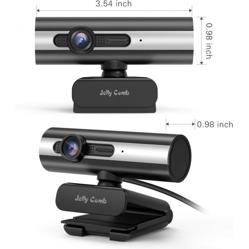  [아마존베스트]Webcam 1080P Full HD, Jelly Comb Computer Webcam USB Web Camera with Built-in Microphone for Skype, Video Calling,Conferencing, Recording, Streaming