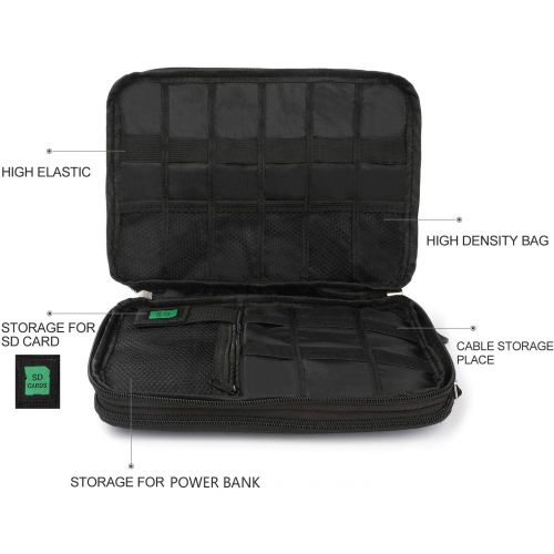  [아마존베스트]Electronics Organizer, Jelly Comb Electronic Accessories Cable Organizer Bag Waterproof Travel Cable Storage Bag for Charging Cable, Power Bank, iPad （Up to 11 and More-Large(All B