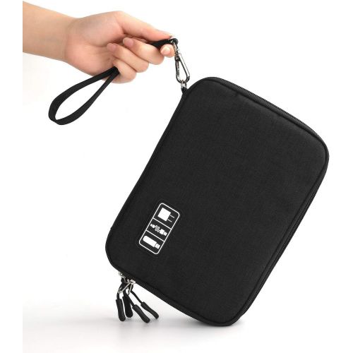  [아마존베스트]Electronics Organizer, Jelly Comb Electronic Accessories Cable Organizer Bag Waterproof Travel Cable Storage Bag for Charging Cable, Power Bank, iPad （Up to 11 and More-Large(All B