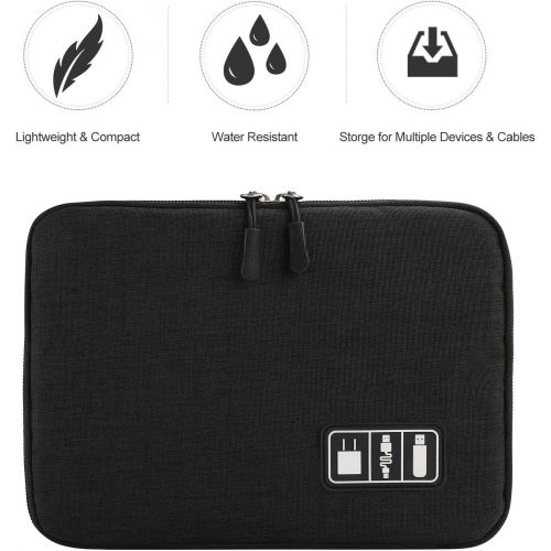  [아마존베스트]Electronics Organizer, Jelly Comb Electronic Accessories Cable Organizer Bag Waterproof Travel Cable Storage Bag for Charging Cable, Power Bank, iPad （Up to 11 and More-Large(All B